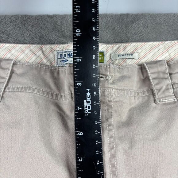 Old Navy Women Pants Chino Khaki Wide Leg Cuffed Y2K Vintage Stretch Sz 16 C108 - Picture 4 of 10
